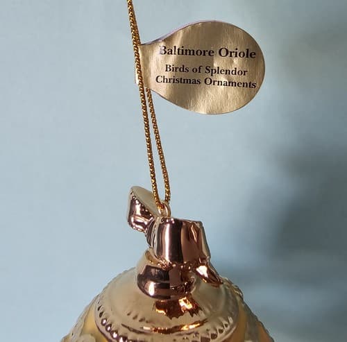 Danbury Mint Baltimore Oriole Christmas Ornament Birds of Splendor Egg 3.5" - Thumbnail 3