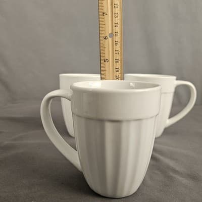 Corningware Tableware 3 Coffee Tea Mugs French White Casual China Porcelain - Thumbnail 8