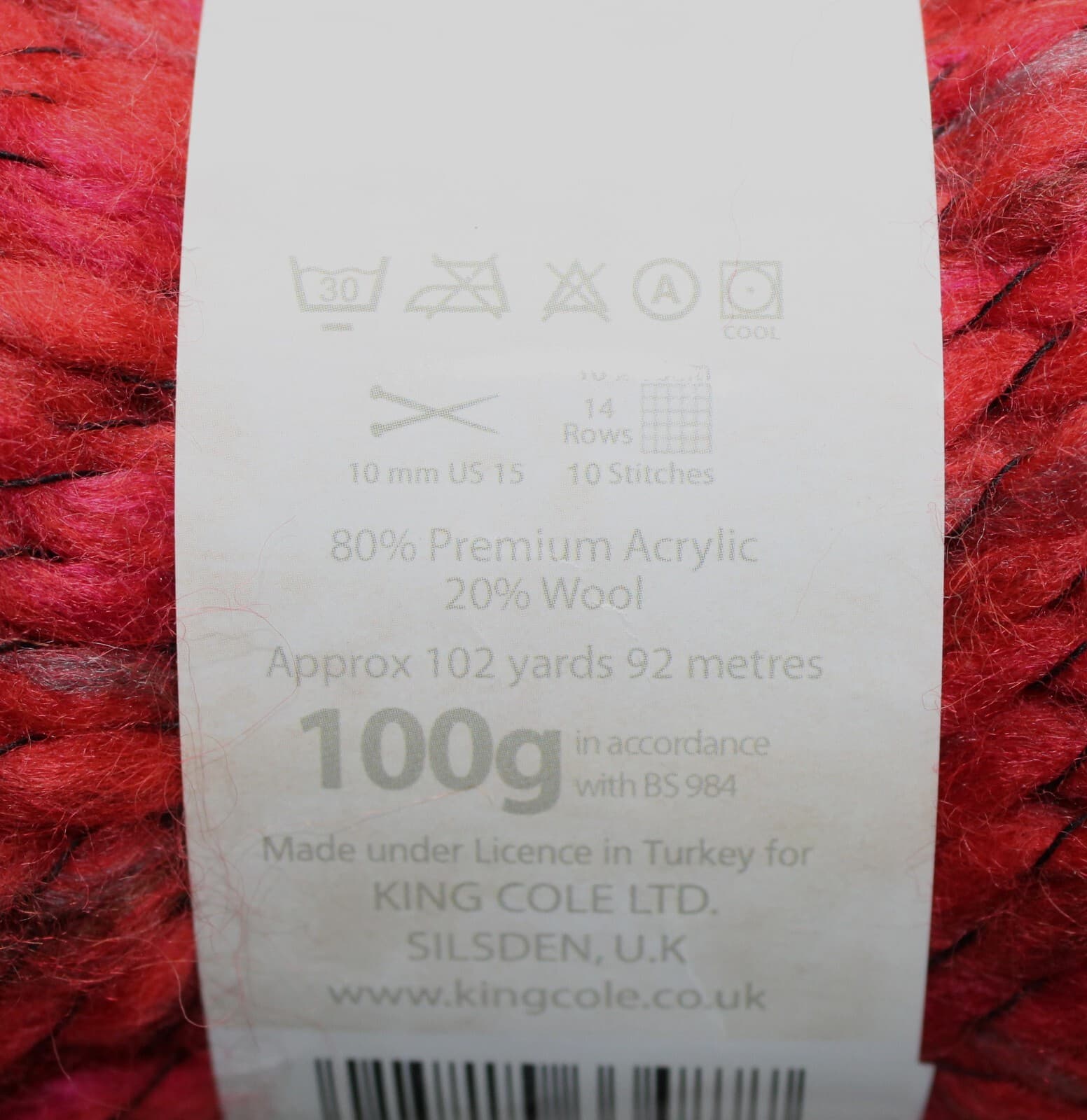 SALE King Cole Gypsy Super Chunky Acrylic Wool Shade 74 Orange Mix 100gr, 102yd - Thumbnail 3