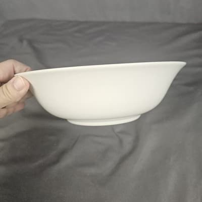 Vintage MCM Restaurant Ware Aqua Band Pasta Bowl Homer Laughlin Style Unmarked - Thumbnail 4