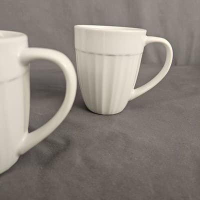 Corningware Tableware 3 Coffee Tea Mugs French White Casual China Porcelain - Thumbnail 2