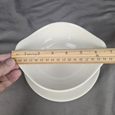 Vintage MCM Restaurant Ware Aqua Band Gravy Boat Homer Laughlin Style Unmarked - Thumbnail 6