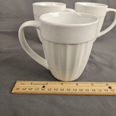 Corningware Tableware 3 Coffee Tea Mugs French White Casual China Porcelain - Thumbnail 10