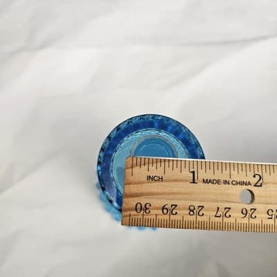 Vintage Blue Diamond Point Glass Peg Votive Cup Candle Holder Excellent Cond. - Thumbnail 11