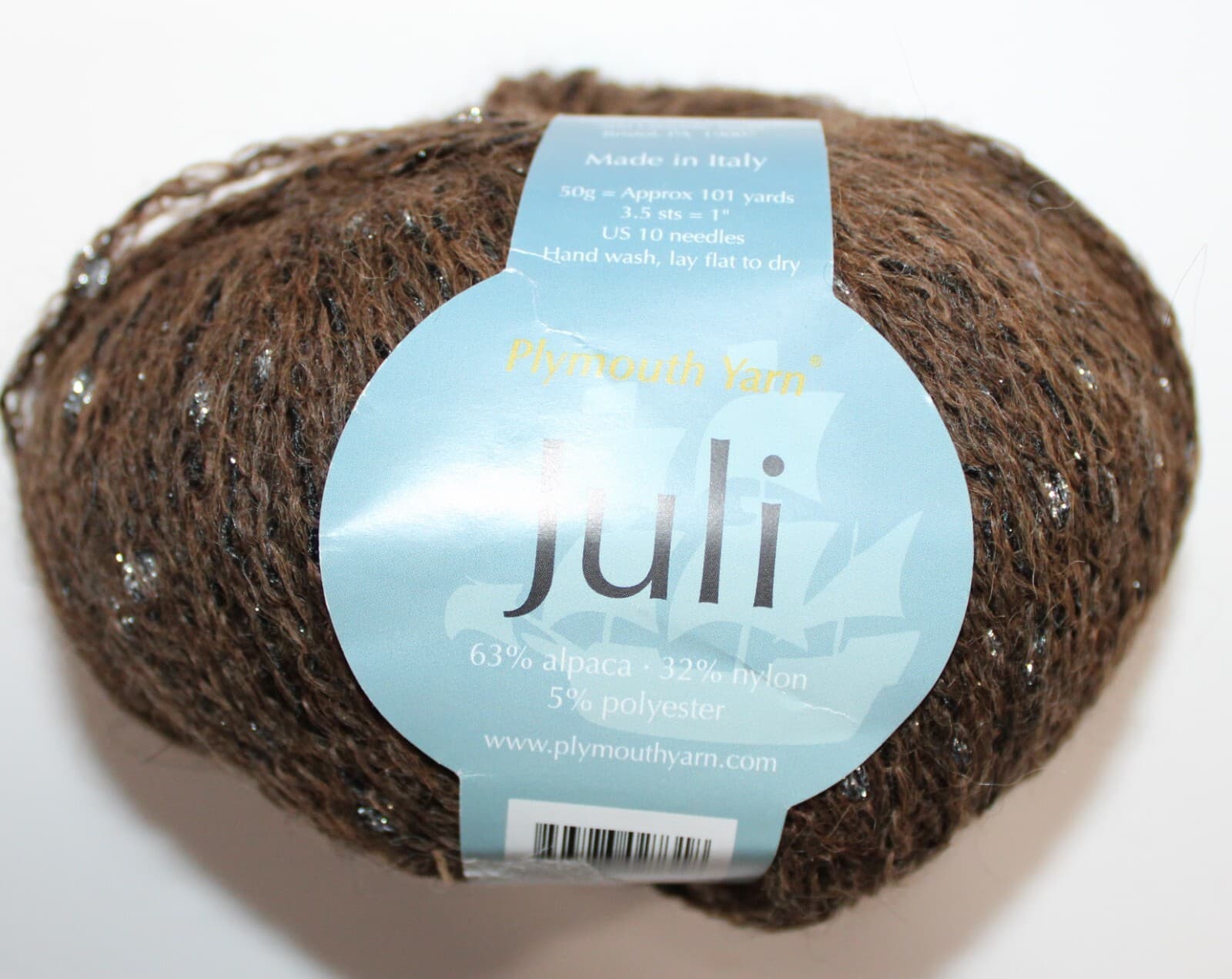 SALE Plymouth Yarns Juli 63% Alpaca 32% Nylon 5% Polyester 50gr 101yd Brown - Thumbnail 3