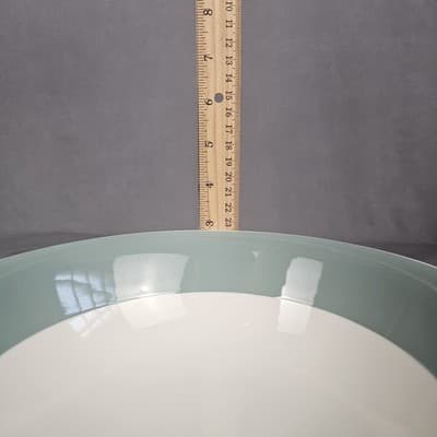 Vintage MCM Restaurant Ware Aqua Band Pasta Bowl Homer Laughlin Style Unmarked - Thumbnail 7