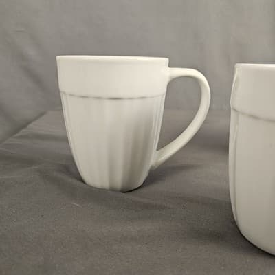 Corningware Tableware 3 Coffee Tea Mugs French White Casual China Porcelain - Thumbnail 4