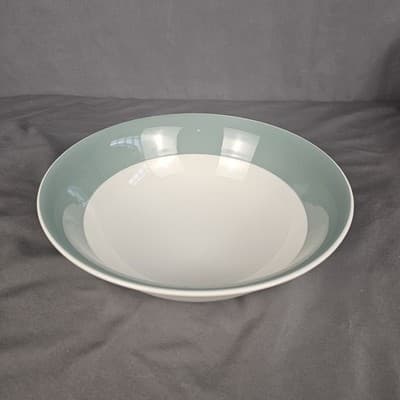 Vintage MCM Restaurant Ware Aqua Band Pasta Bowl Homer Laughlin Style Unmarked - Thumbnail 2