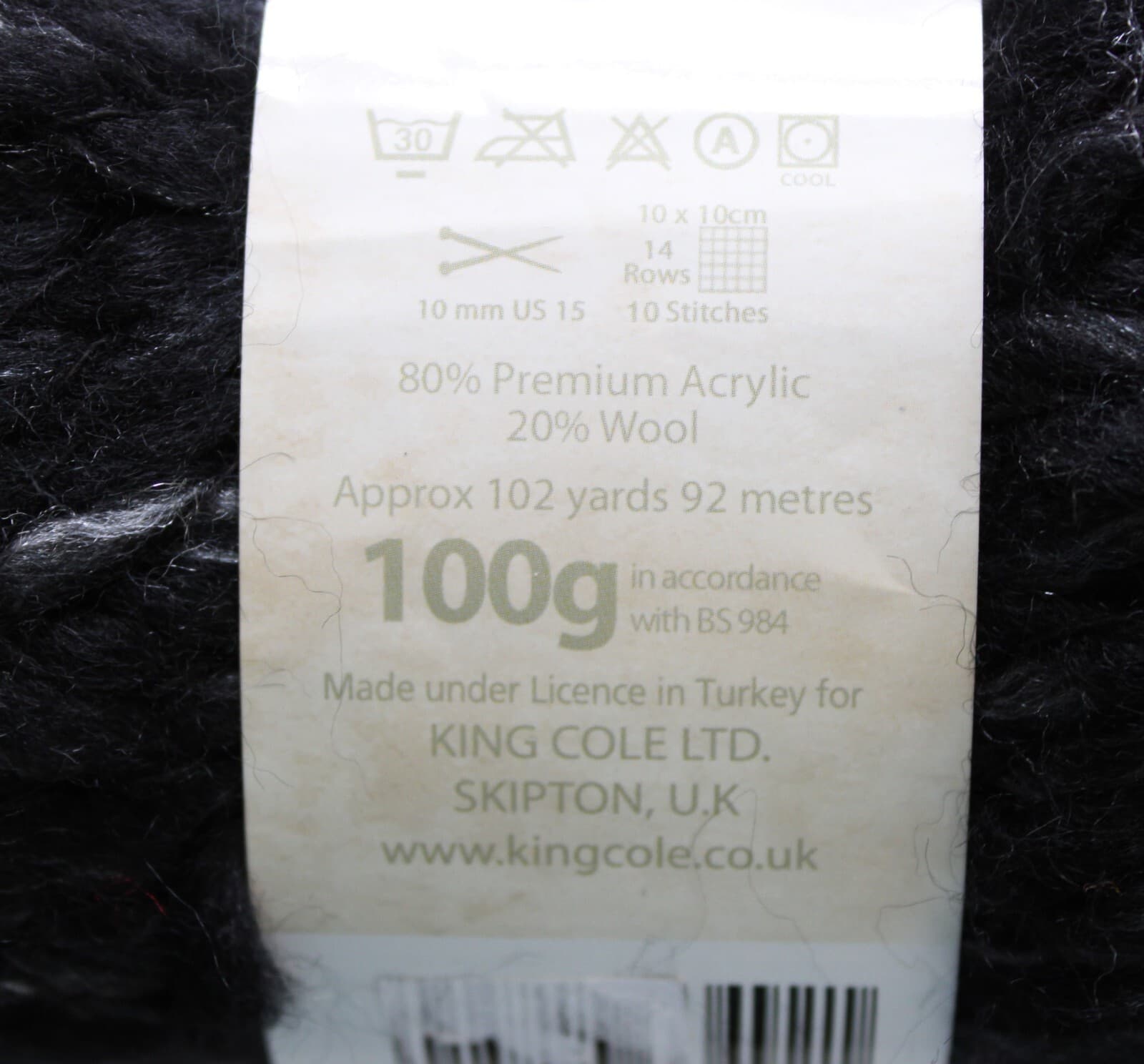 SALE King Cole Gypsy Super Chunky Acrylic Wool Col 84 Granite 100gr, 102yd - Thumbnail 3