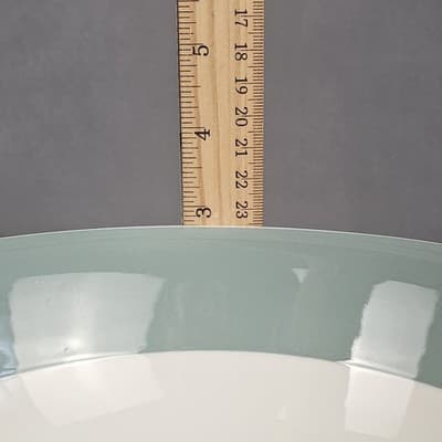 Vintage MCM Restaurant Ware Aqua Band Pasta Bowl Homer Laughlin Style Unmarked - Thumbnail 8