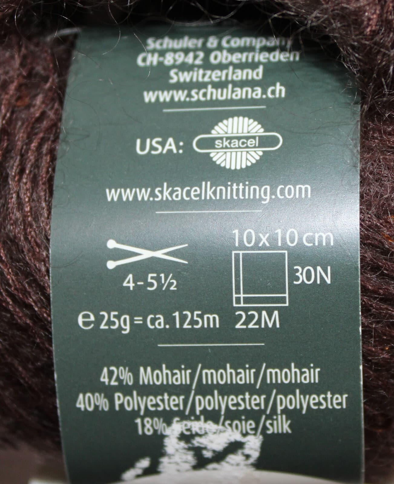 SALE Schulana Kid-Paillettes 42% Mohair 40% Polyester 18% Silk 25gr, 125m Brown - Thumbnail 3