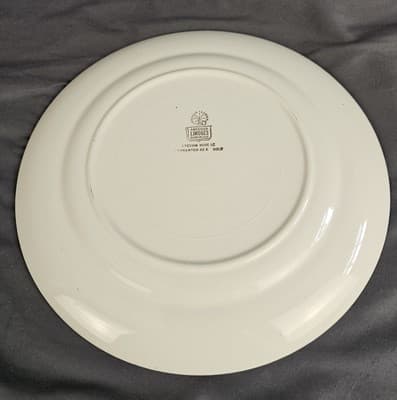 American Limoges China Lyceum PINK Dinner Plate 10” w 22K Gold Ring - Thumbnail 3