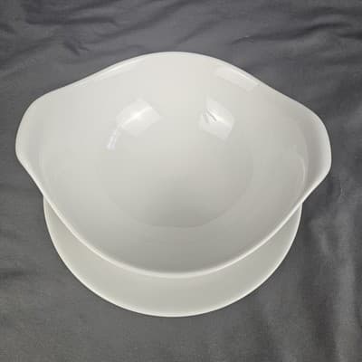 Vintage MCM Restaurant Ware Aqua Band Gravy Boat Homer Laughlin Style Unmarked - Thumbnail 3
