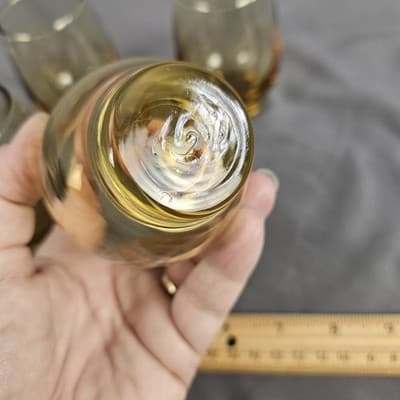 Vintage Set Of 4 Libbey Gold TEMPO 6 Ounce Juice Glasses 3.75" - Thumbnail 8