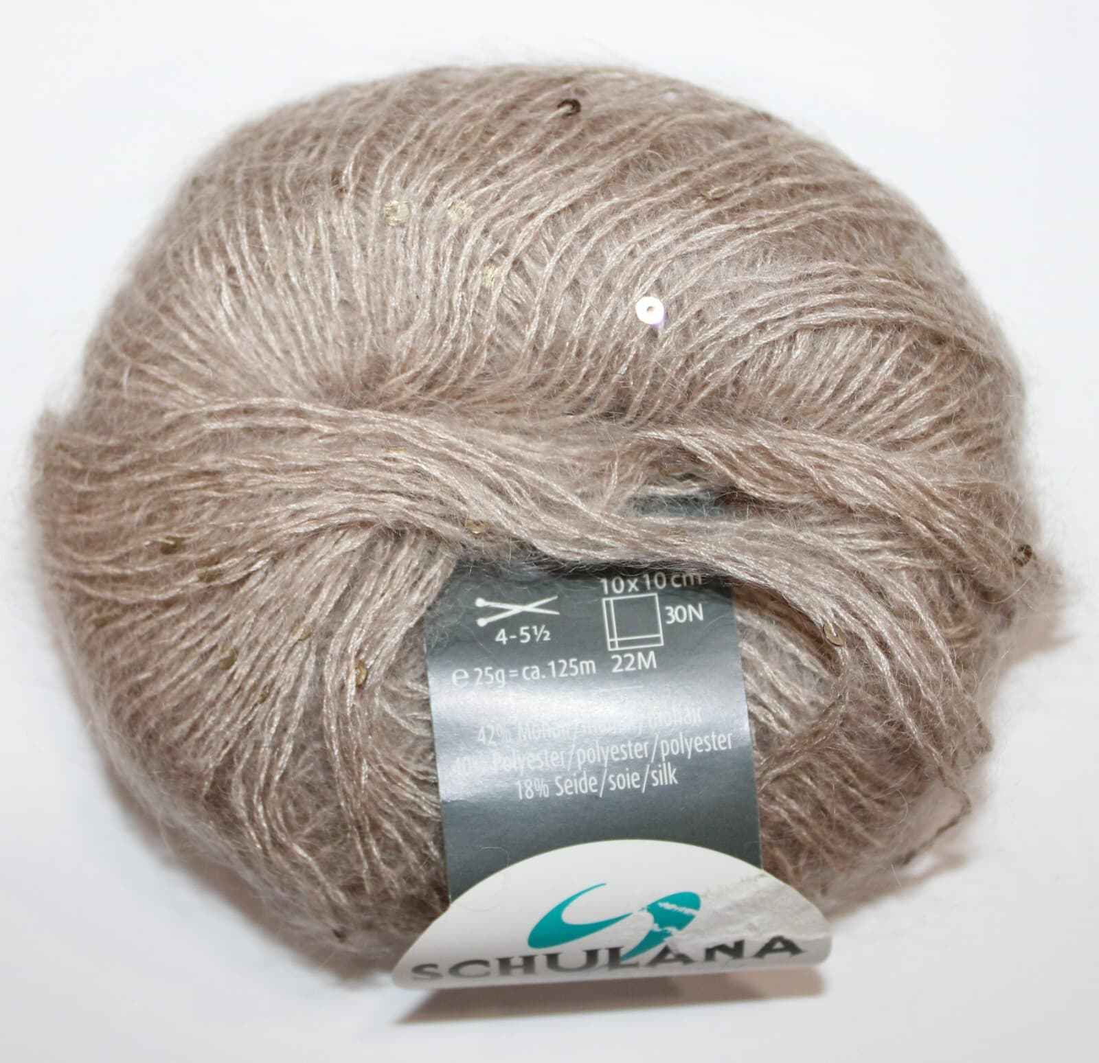 SALE Schulana Kid-Paillettes 42% Mohair 40% Polyester 18% Silk 25gr, 125m Beige - Thumbnail 2