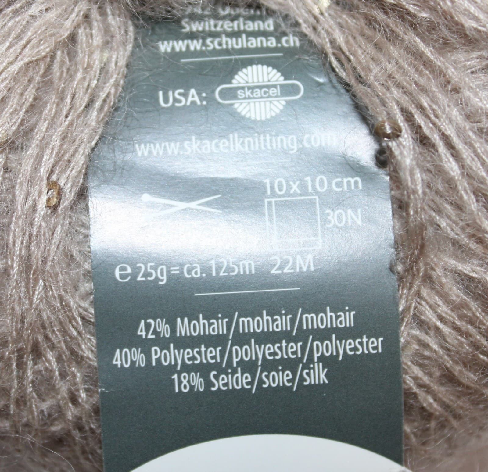 SALE Schulana Kid-Paillettes 42% Mohair 40% Polyester 18% Silk 25gr, 125m Beige - Thumbnail 3