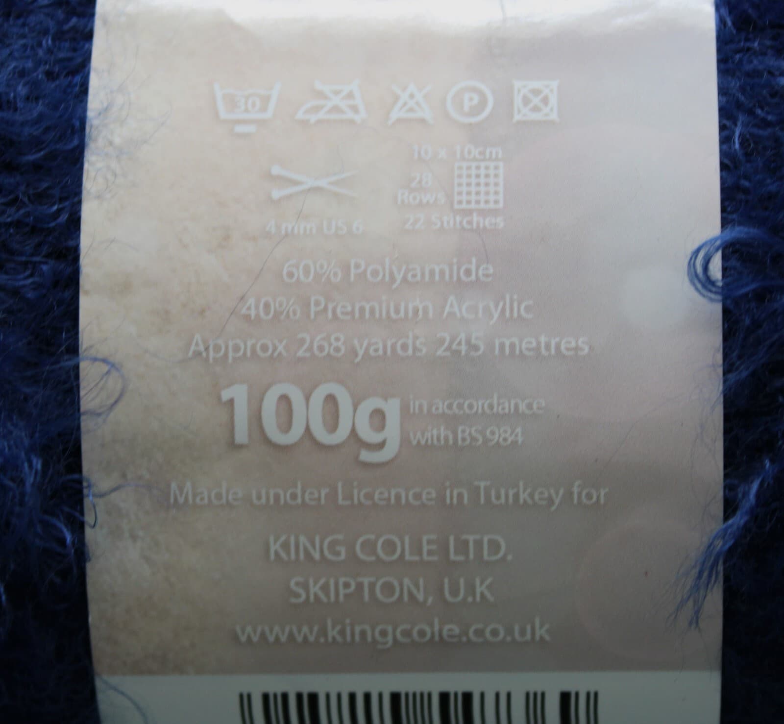 SALE King Cole Embrace dk Color 2232 Navy 100g, 268yd - Thumbnail 3