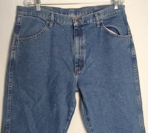Men's Rustler Dark Wash Jeans Size 38x30 - Thumbnail 2