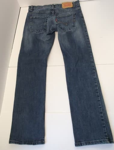 Levis 511 Boys Size 14 Regular Slim Fit Denim Blue Jeans W27 L27 - Thumbnail 2