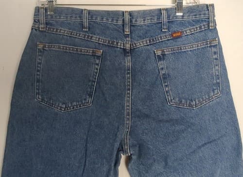 Men's Rustler Dark Wash Jeans Size 38x30 - Thumbnail 4