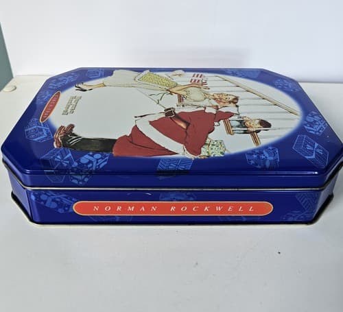 2001 Limited Edition Snickers Canister Tin Can Christmas Norman Rockwell - Thumbnail 3