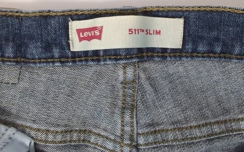 Levis 511 Boys Size 14 Regular Slim Fit Denim Blue Jeans W27 L27 - Thumbnail 5