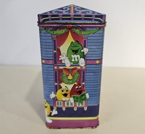 M&M's Brand Peanut Town Empty Canister Tin Christmas Eve Bed & Breakfast 1995 - Thumbnail 4