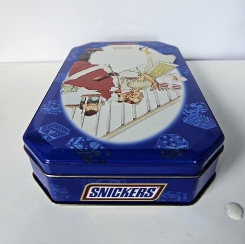 2001 Limited Edition Snickers Canister Tin Can Christmas Norman Rockwell - Thumbnail 4
