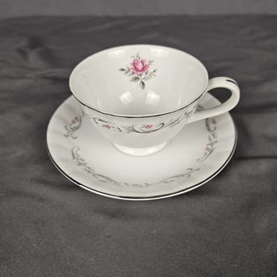 Royal Swirl by Fine China Of Japan Footed Cup & Saucer Set Of 2 Tea Coffee - Thumbnail 4