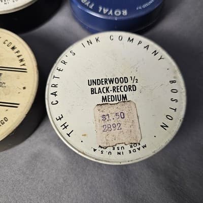 CARTER'S MIDNIGHT & CARTER'S NYLON IDEAL TYPEWRITER RIBBON TINS NICE GRAPHICS - Thumbnail 6