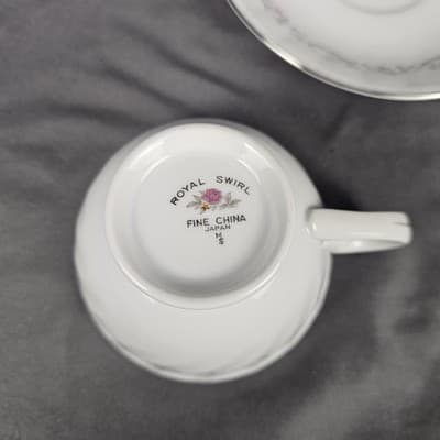 Royal Swirl by Fine China Of Japan Footed Cup & Saucer Set Of 2 Tea Coffee - Thumbnail 6