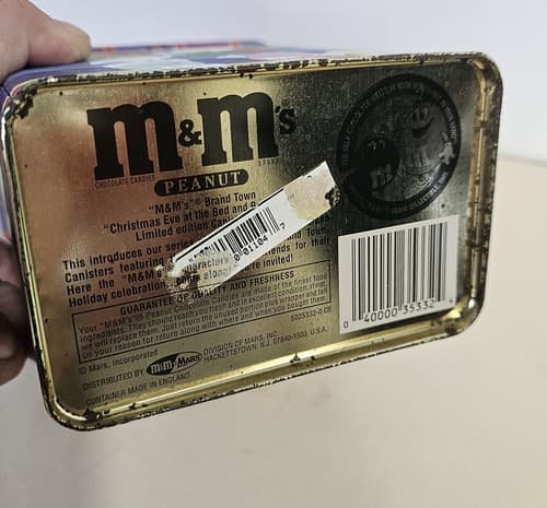 M&M's Brand Peanut Town Empty Canister Tin Christmas Eve Bed & Breakfast 1995 - Thumbnail 5