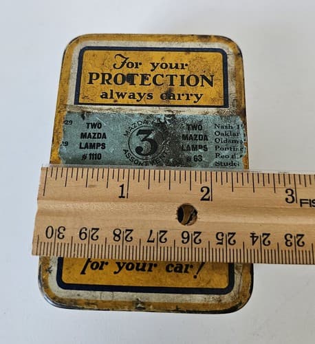 Vintage Edison Mazda Lamps Old Automotive Light Bulb Tin GE 1930s - Thumbnail 8