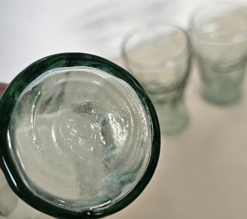 set 3 Coke Glasses 2 Libbey Light Green Coca-Cola 1 Coke Mini Juice Glasses Cups - Thumbnail 3