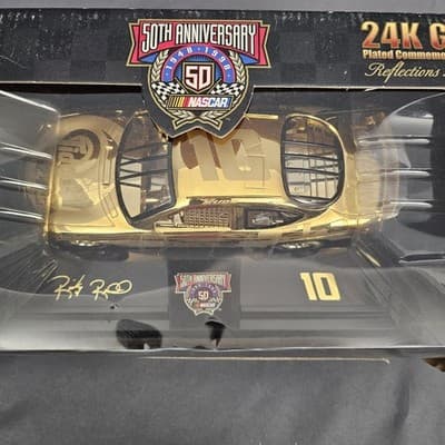 Racing Champions Nascar #10 24K Gold Plated 50th Anniversary Diecast Car 1:24 - Thumbnail 4