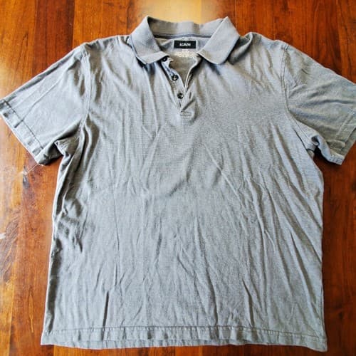 Alfani Polo Shirt Mens Large Gray Stretch Collared - Thumbnail 2