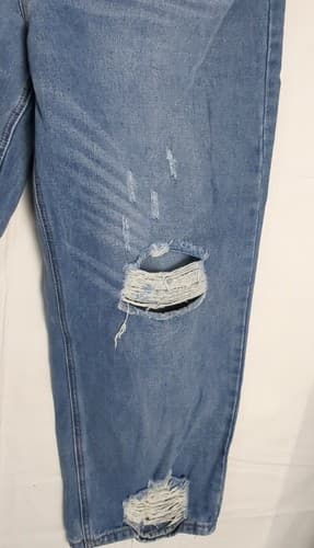 Rue Plus Blue Jeans High Rise Distressed Straight Leg Size 20 Light Blue NWT - Thumbnail 3