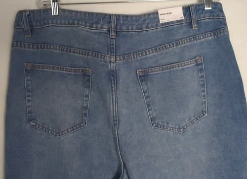 Rue Plus Blue Jeans High Rise Distressed Straight Leg Size 20 Light Blue NWT - Thumbnail 10
