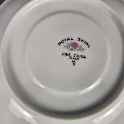 Royal Swirl by Fine China Of Japan Footed Cup & Saucer Set Of 2 Tea Coffee - Thumbnail 8