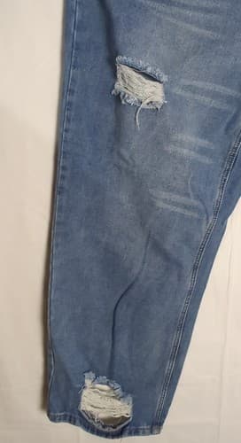 Rue Plus Blue Jeans High Rise Distressed Straight Leg Size 20 Light Blue NWT - Thumbnail 2