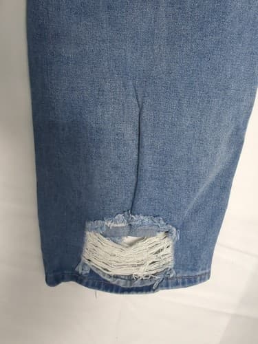 Rue Plus Blue Jeans High Rise Distressed Straight Leg Size 20 Light Blue NWT - Thumbnail 11