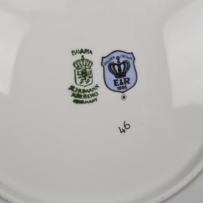 Siamese Cat Plate Bavaria Germany Golden Crown E&R Vintage Beautiful Kitty 7.5" - Thumbnail 5