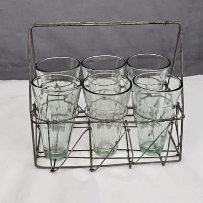 Chai Tea Glasses w Wire Carrier - Thumbnail 3