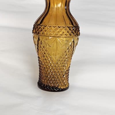 Vintage Glass Small Vase in Amber Color 6.5" Tall - Thumbnail 3