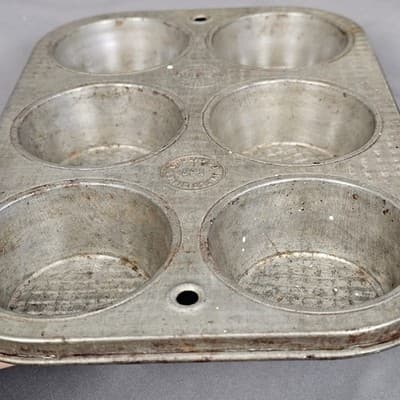 2 Vintage Ecko Ovenex Starburst Metal Muffin Cupcake Tin Baking Pans - Thumbnail 5