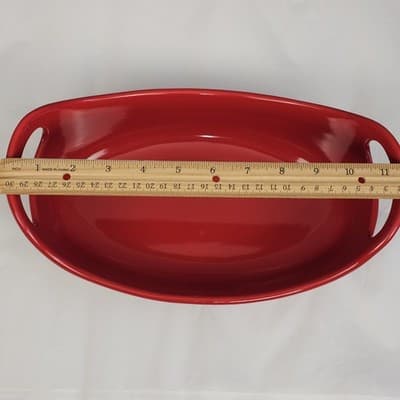 Rachael Ray Red Stoneware Oval Baker 1.25 Quart Casserole Dish - Thumbnail 4