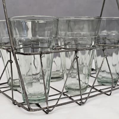 Chai Tea Glasses w Wire Carrier - Thumbnail 4