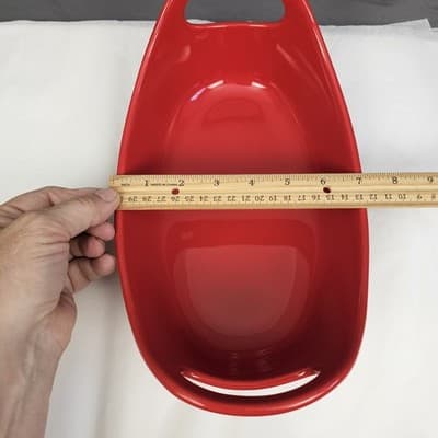 Rachael Ray Red Stoneware Oval Baker 1.25 Quart Casserole Dish - Thumbnail 10