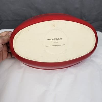 Rachael Ray Red Stoneware Oval Baker 1.25 Quart Casserole Dish - Thumbnail 8