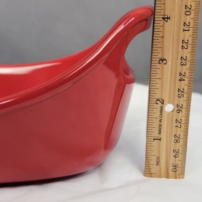 Rachael Ray Red Stoneware Oval Baker 1.25 Quart Casserole Dish - Thumbnail 6